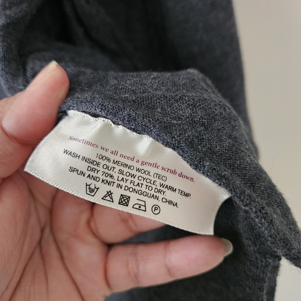 MM LaFleur Gray 100% Merino Wool Open Front Cardigan - Picture 9 of 12
